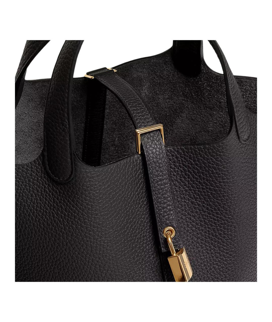 HERMES Черная кожаная сумка через плечо, фото 4