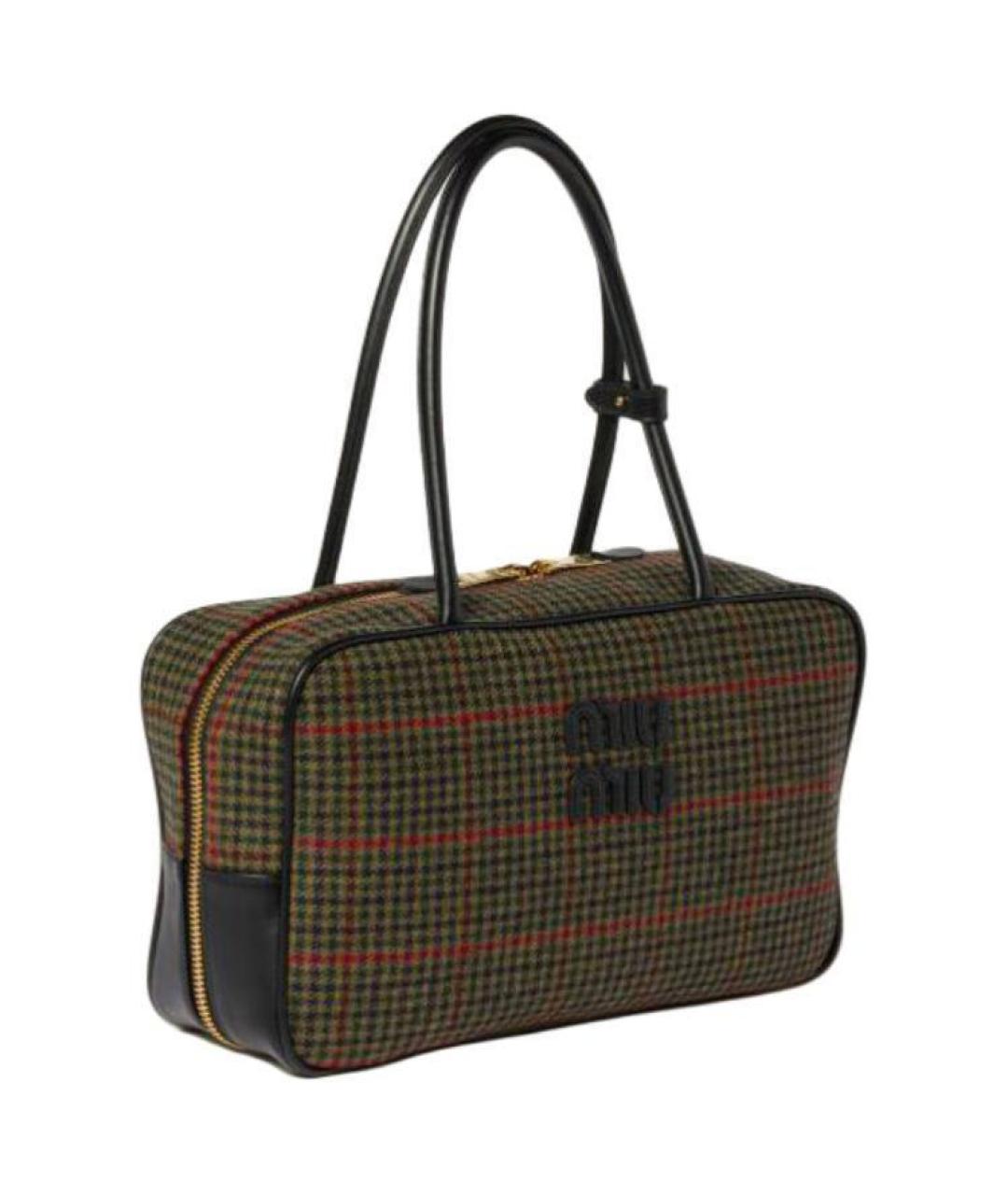 MIU MIU Коричневая тканевая сумка через плечо, фото 1