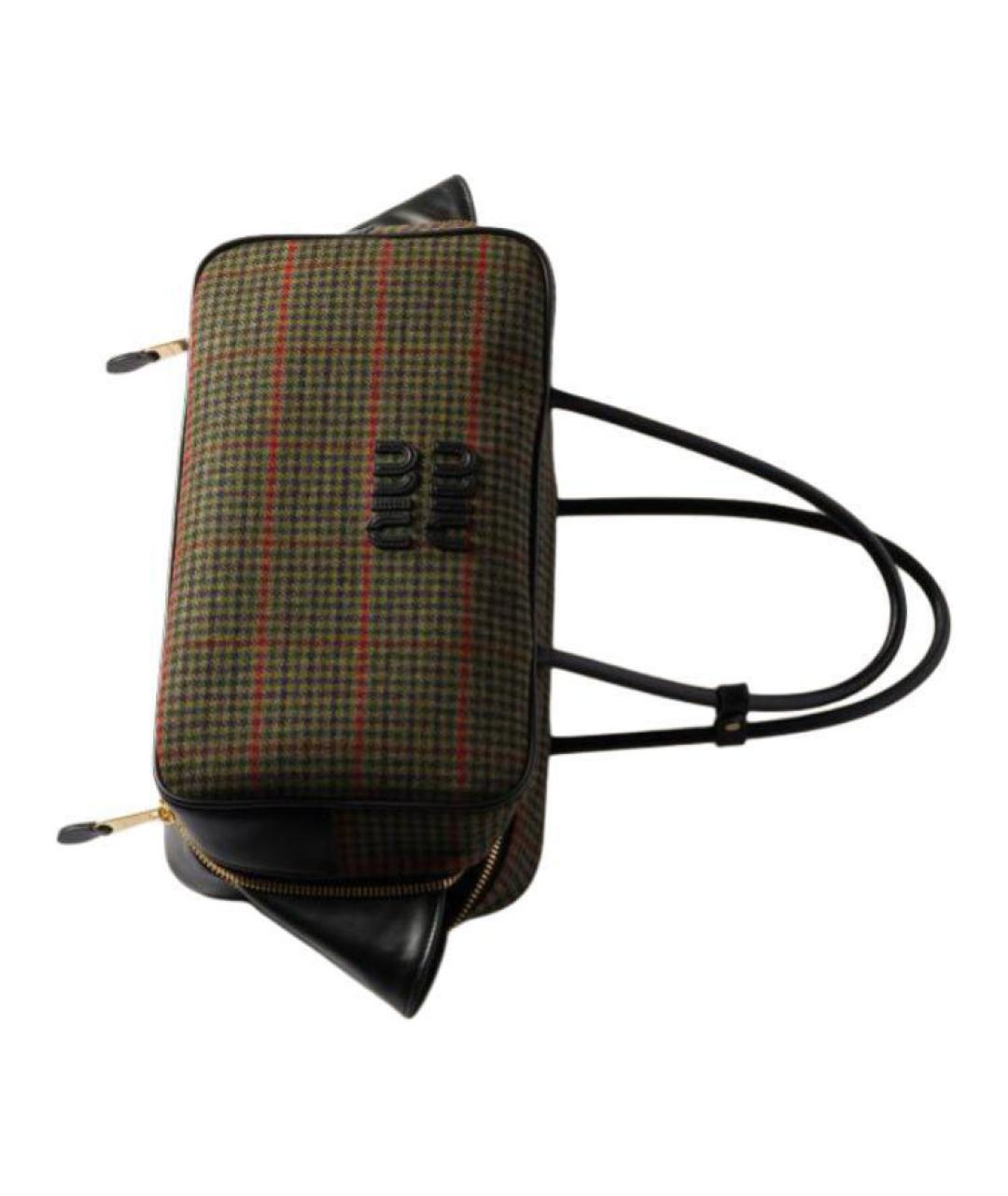 MIU MIU Коричневая тканевая сумка через плечо, фото 3