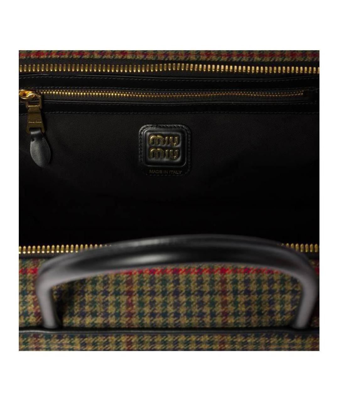 MIU MIU Коричневая тканевая сумка через плечо, фото 4