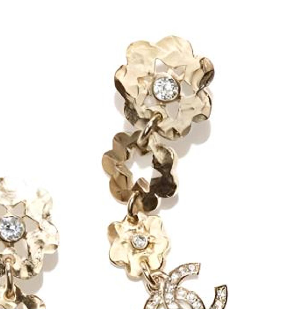 CHANEL Золотые металлические серьги, фото 3