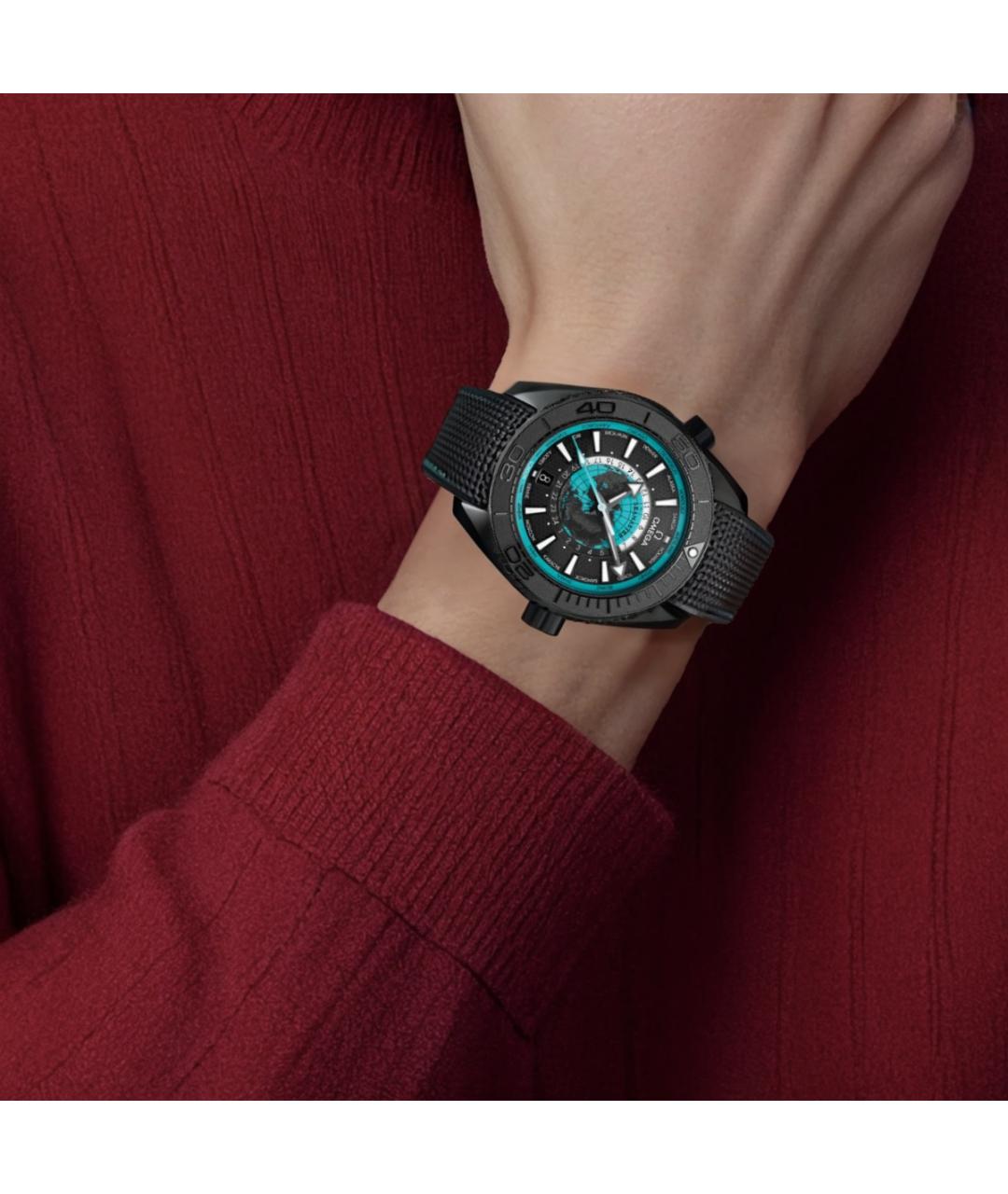 OMEGA Черные часы, фото 5