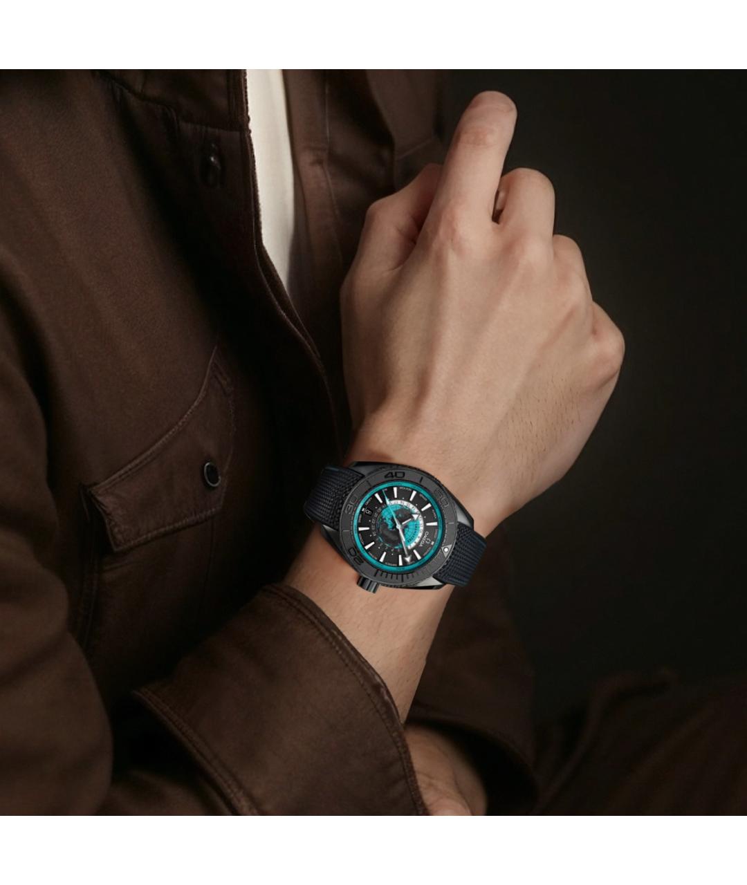 OMEGA Черные часы, фото 4