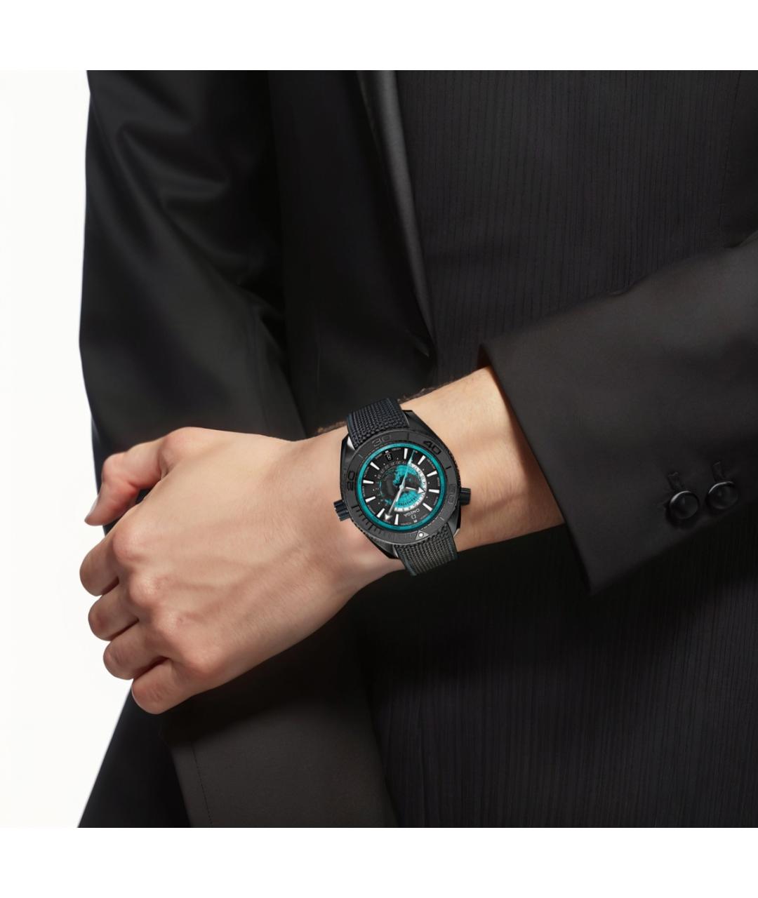 OMEGA Черные часы, фото 3