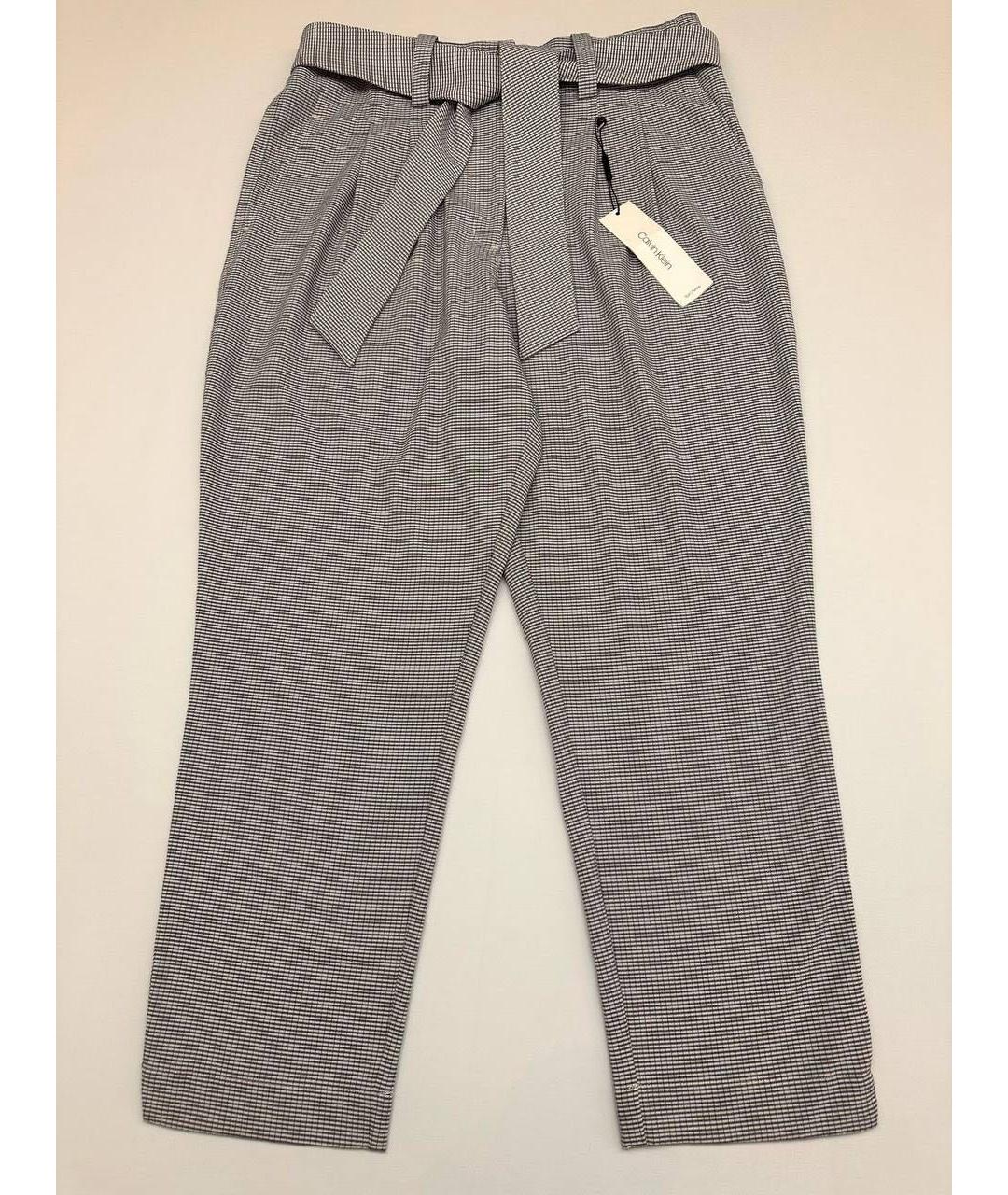 CALVIN KLEIN Серые вискозные прямые брюки, фото 9