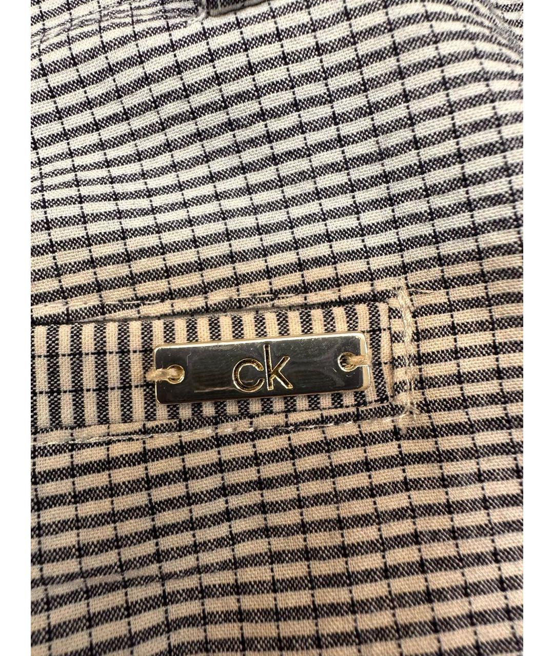 CALVIN KLEIN Серые вискозные прямые брюки, фото 8