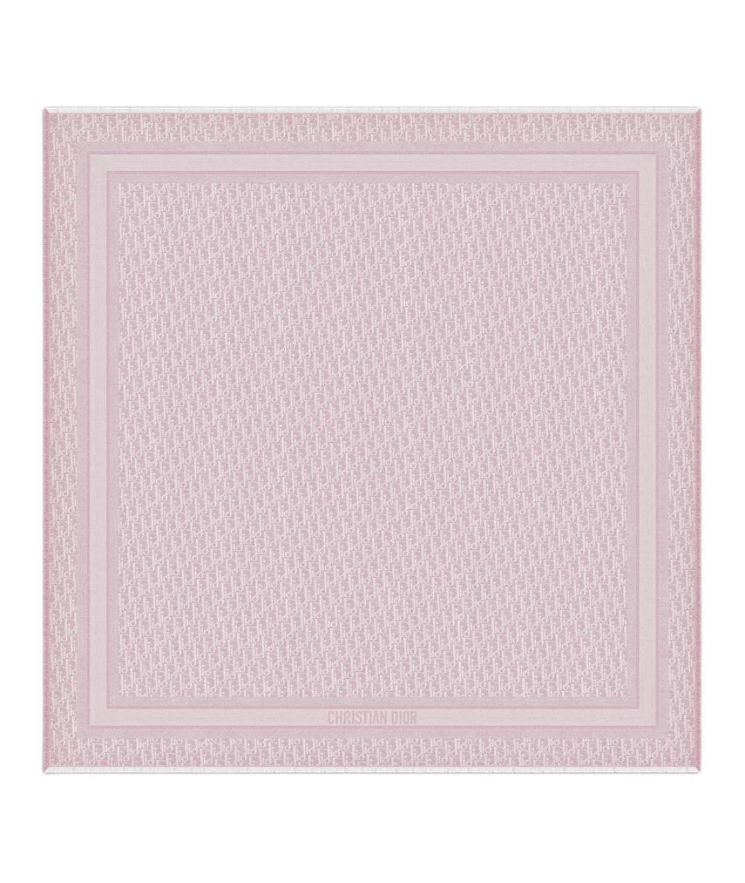 CHRISTIAN DIOR Розовый шерстяной платок, фото 1