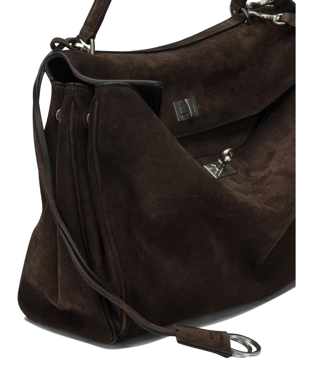 BALENCIAGA Коричневая замшевая сумка через плечо, фото 4