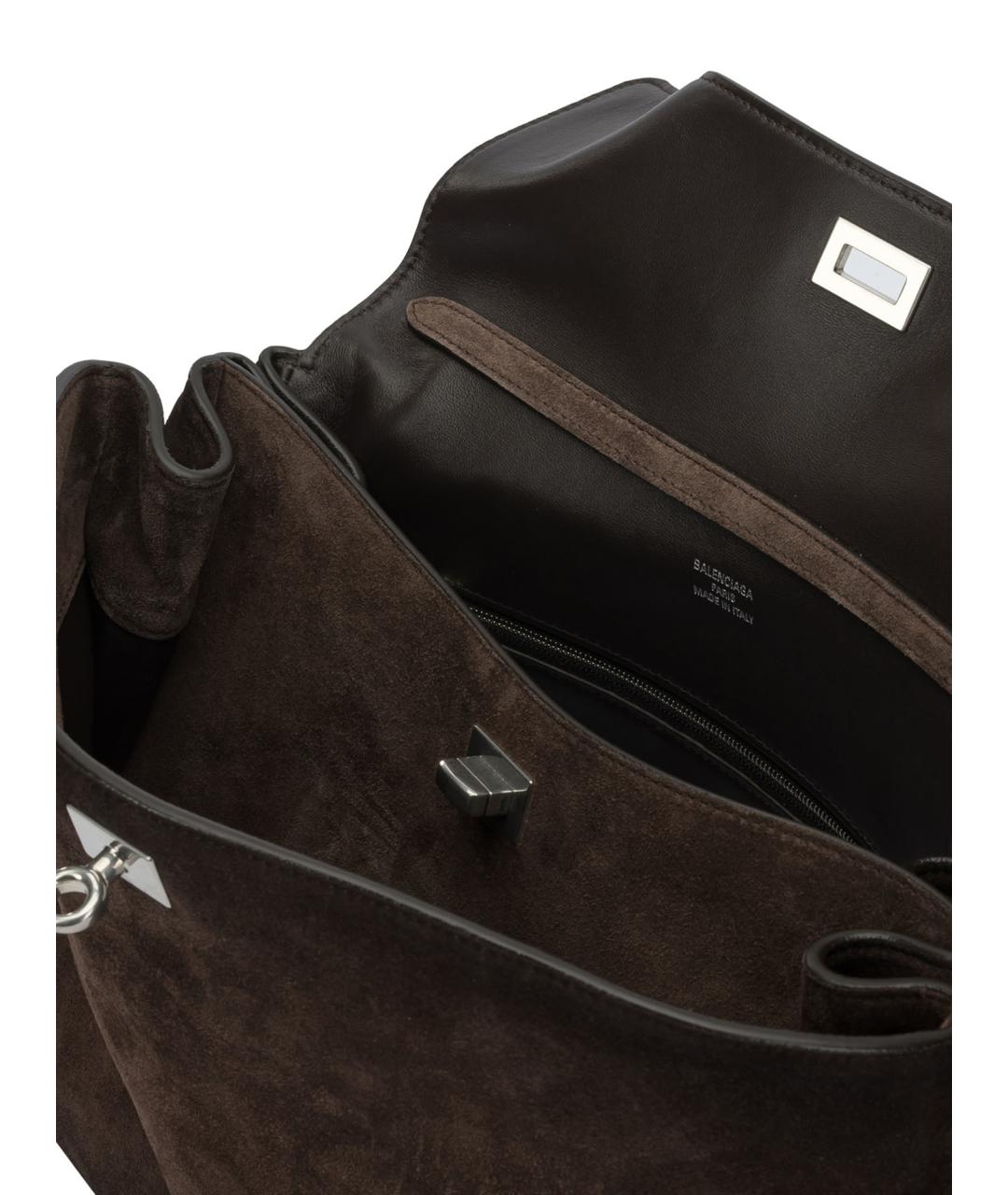 BALENCIAGA Коричневая замшевая сумка через плечо, фото 5