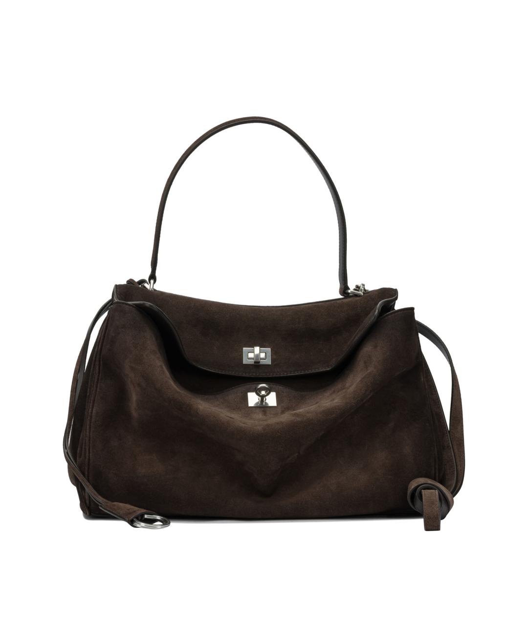 BALENCIAGA Коричневая замшевая сумка через плечо, фото 1