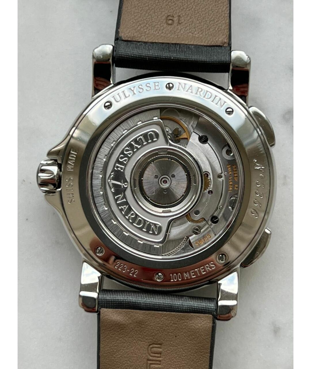 Ulysse Nardin Черные стальные часы, фото 2