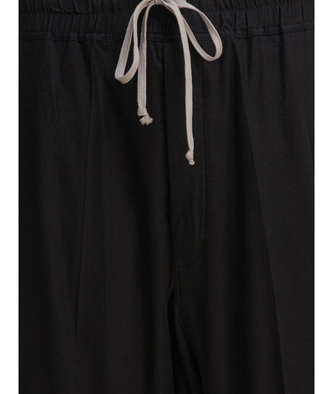 RICK OWENS Черные хлопковые повседневные брюки, фото 3