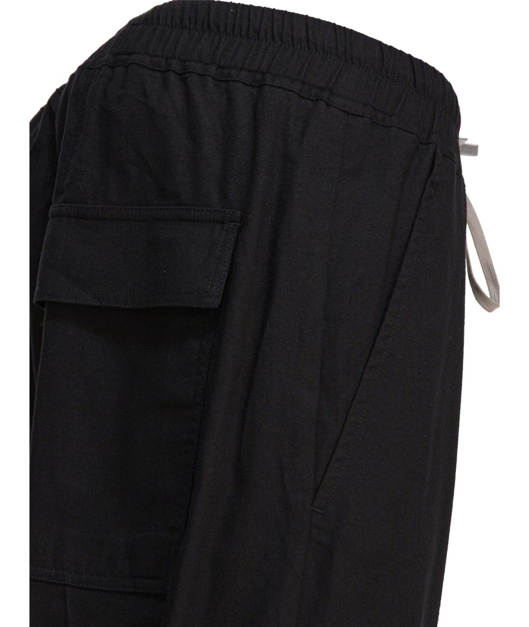 RICK OWENS Черные хлопковые повседневные брюки, фото 4