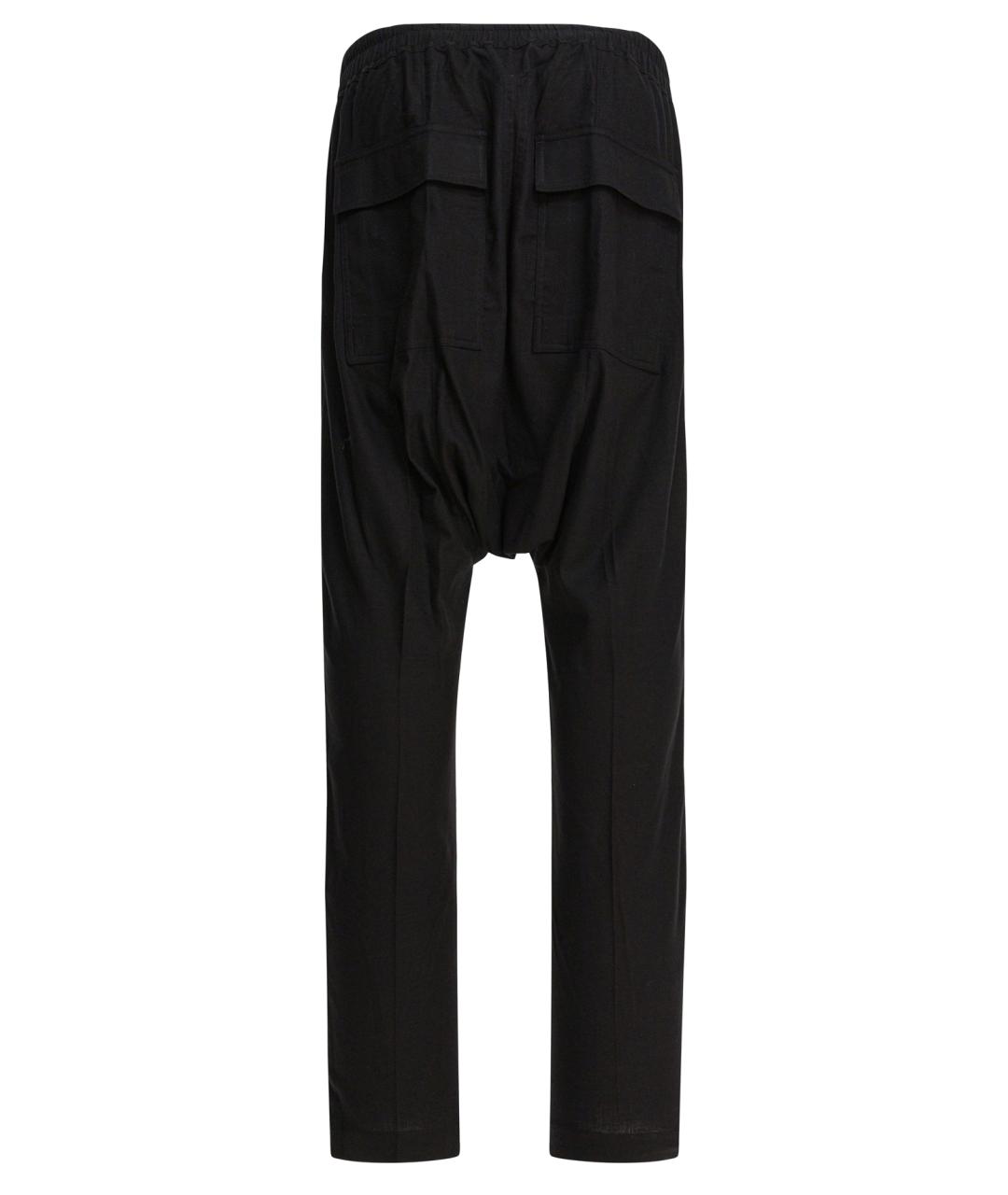 RICK OWENS Черные хлопковые повседневные брюки, фото 2