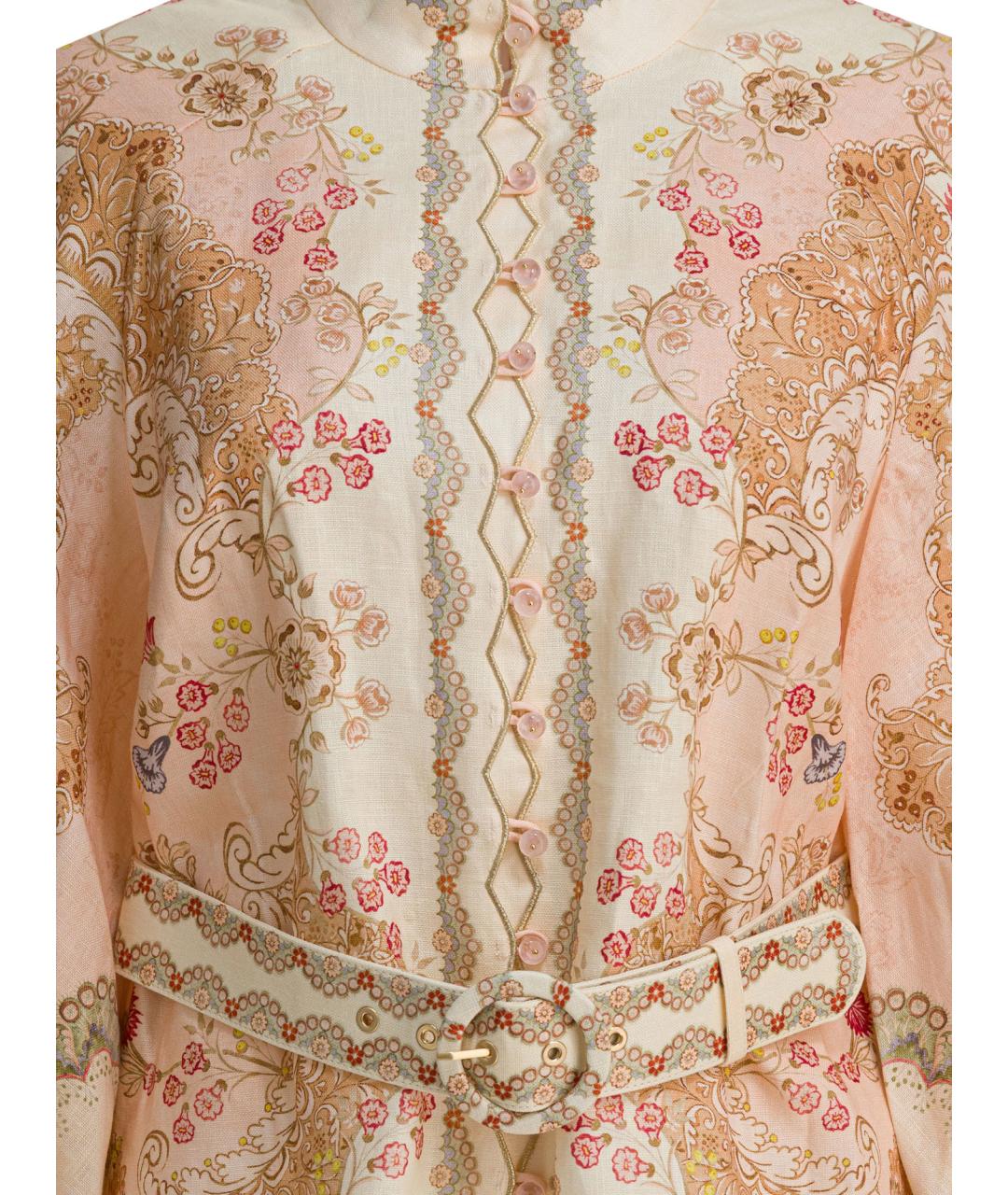 ZIMMERMANN Мульти льняное повседневное платье, фото 3