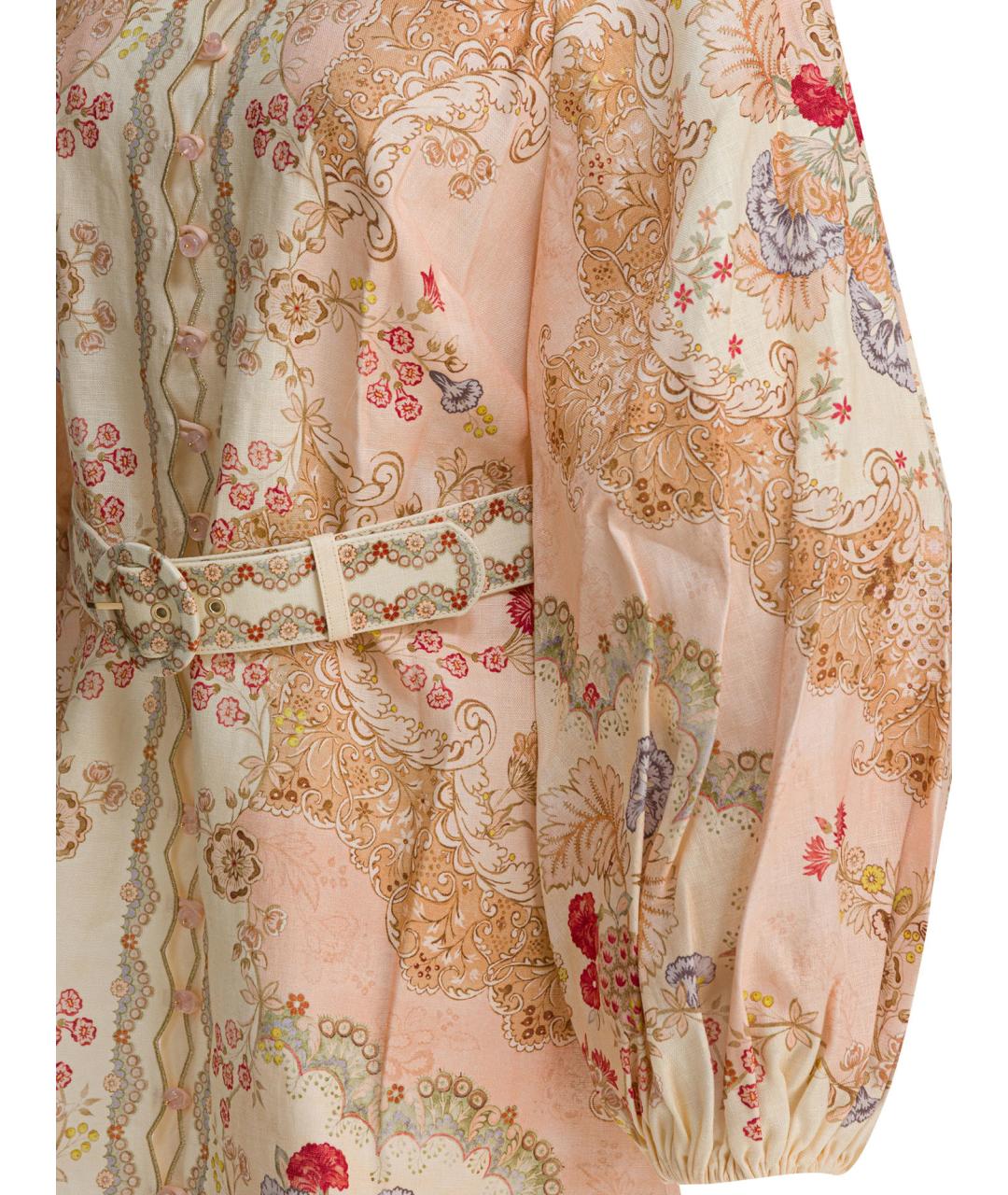 ZIMMERMANN Мульти льняное повседневное платье, фото 4