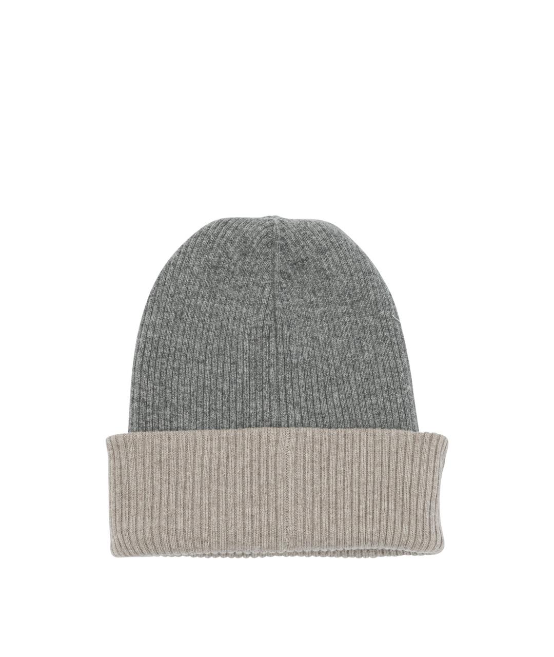 BRUNELLO CUCINELLI Серая кашемировая шапка, фото 1
