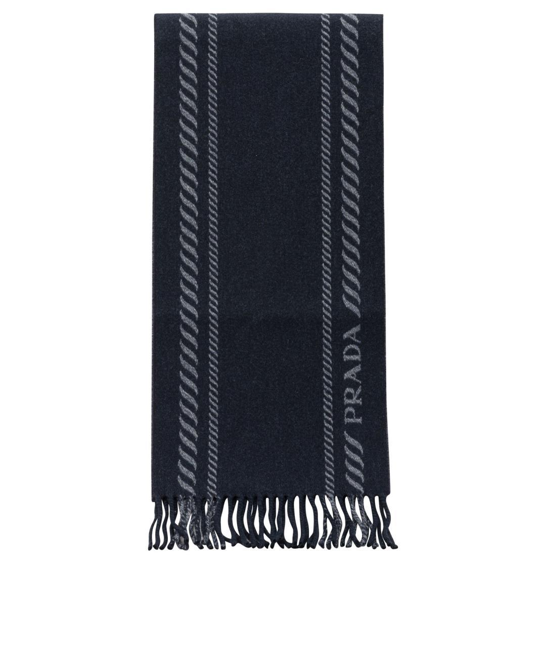 PRADA Синий шерстяной шарф, фото 1
