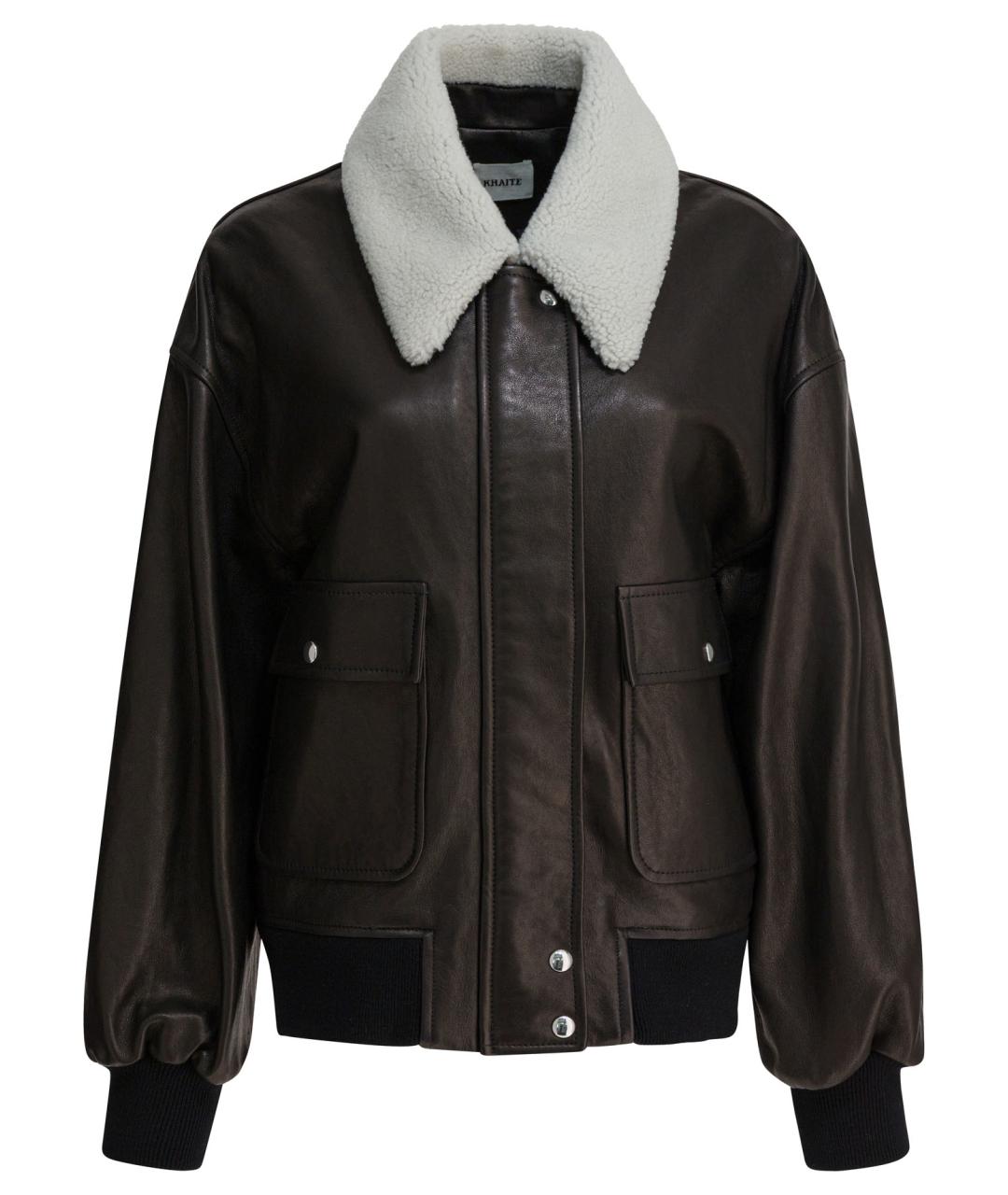 KHAITE Коричневая кожаная куртка, фото 1