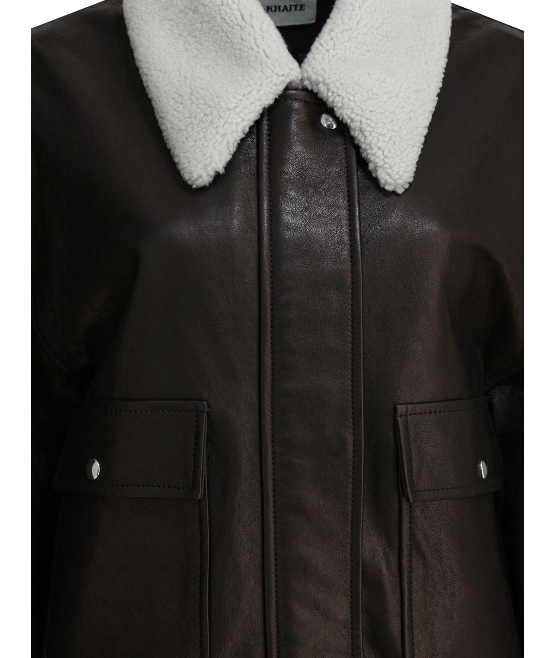 KHAITE Коричневая кожаная куртка, фото 3