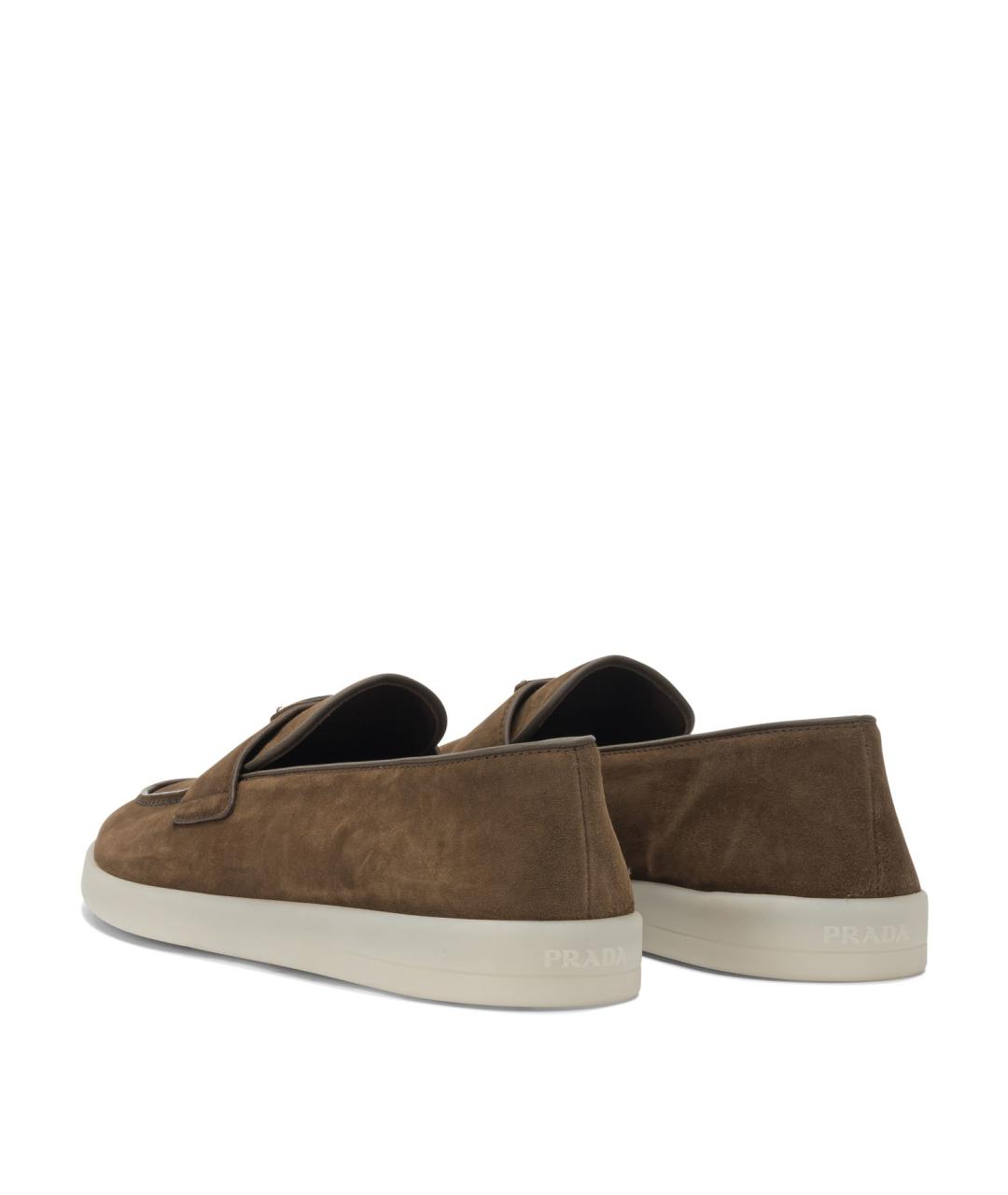 PRADA Бежевые замшевые лоферы, фото 4