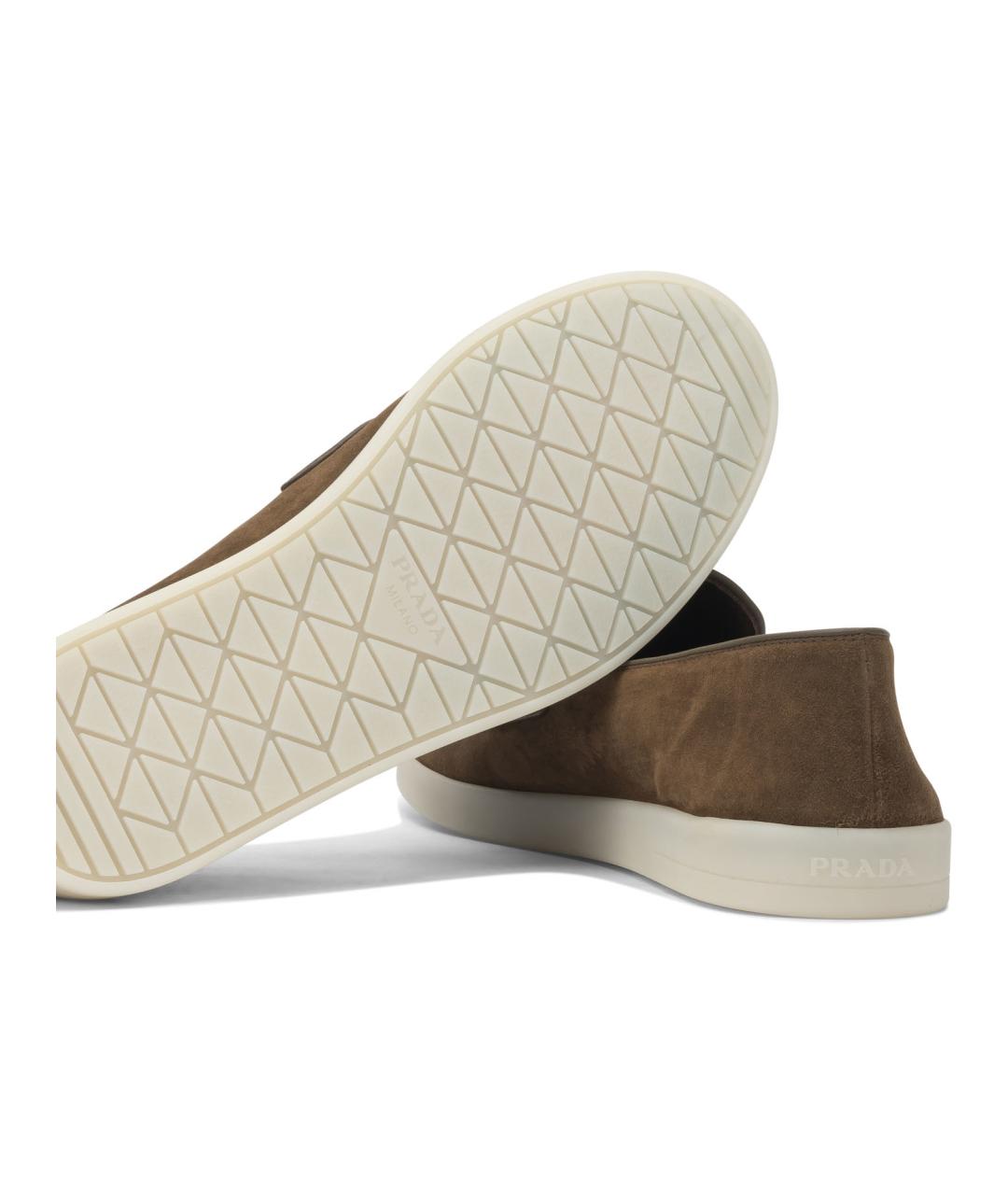 PRADA Бежевые замшевые лоферы, фото 5