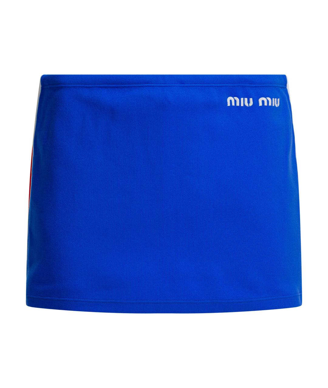 MIU MIU Синяя полиамидовая юбка мини, фото 1