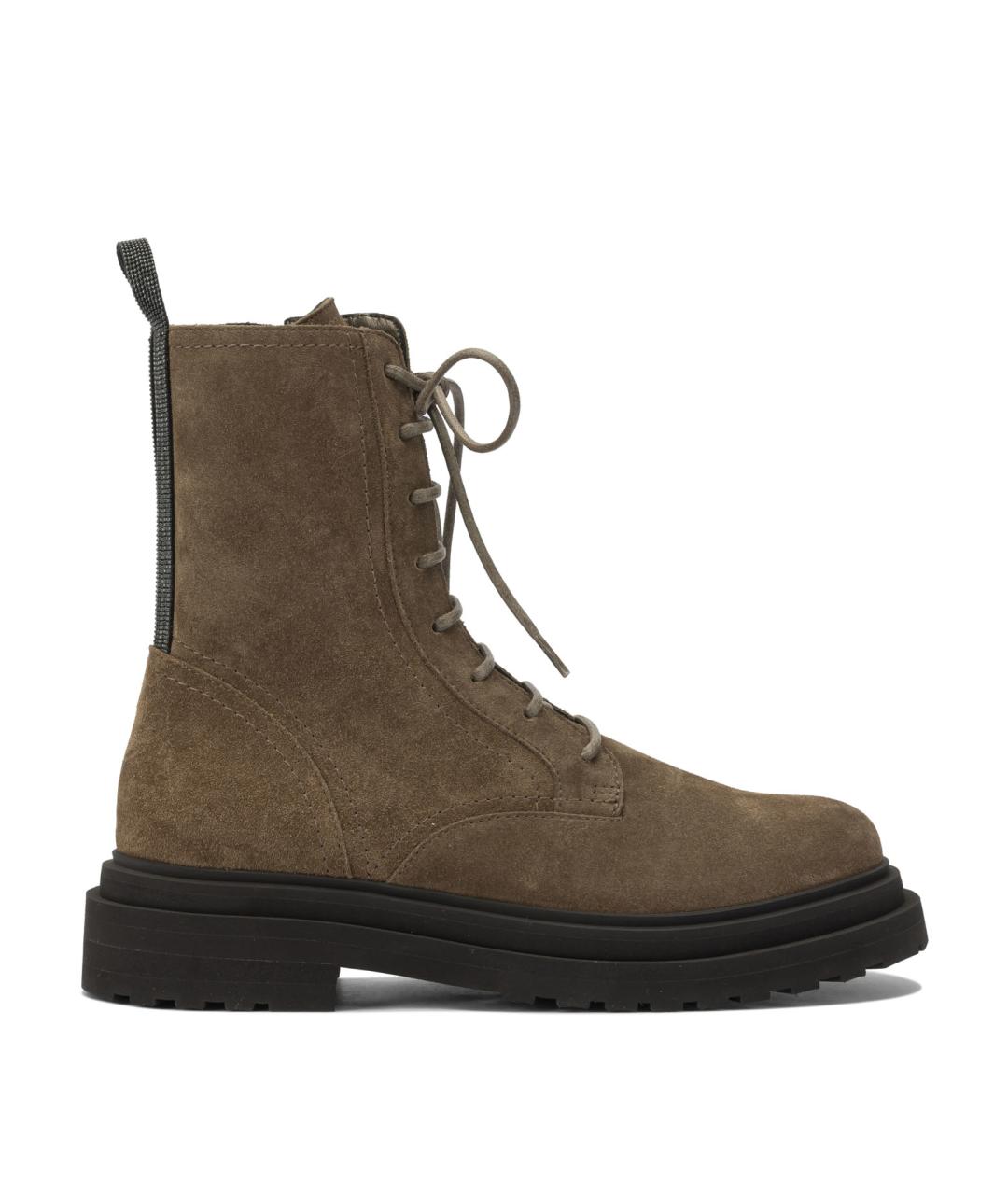 BRUNELLO CUCINELLI Коричневые замшевые ботинки, фото 1