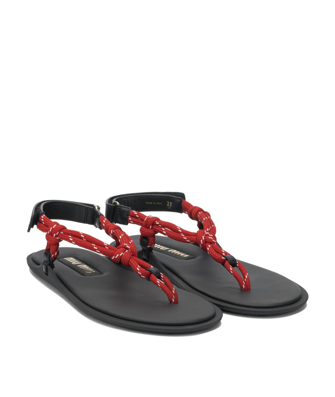 MIU MIU Черные кожаные сандалии, фото 2