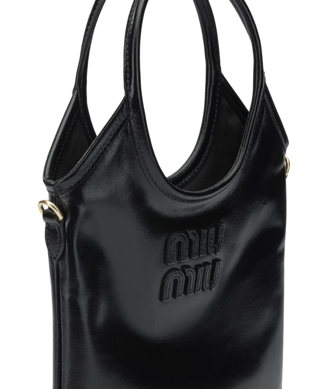 MIU MIU Черная кожаная сумка через плечо, фото 4