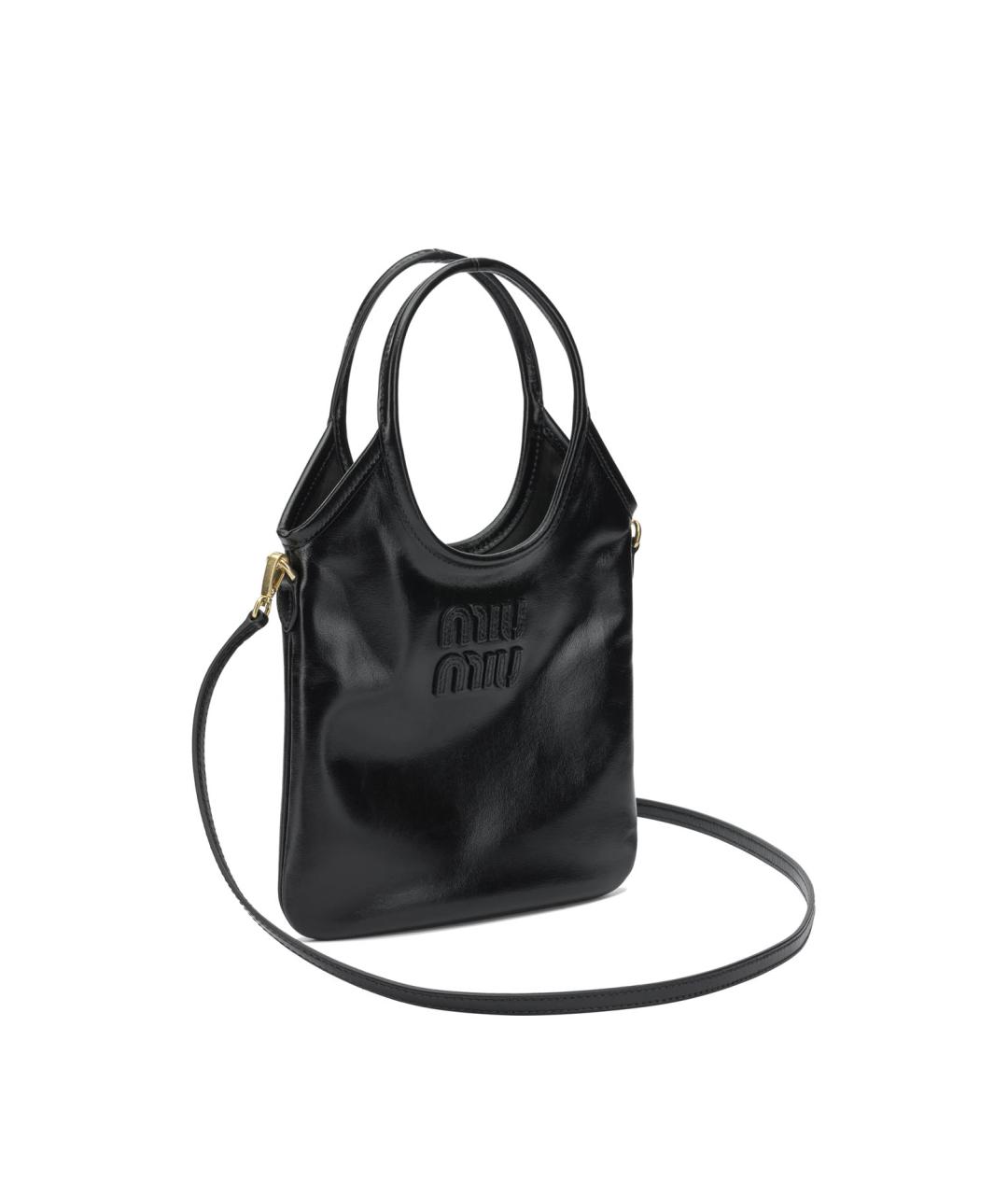 MIU MIU Черная кожаная сумка через плечо, фото 2