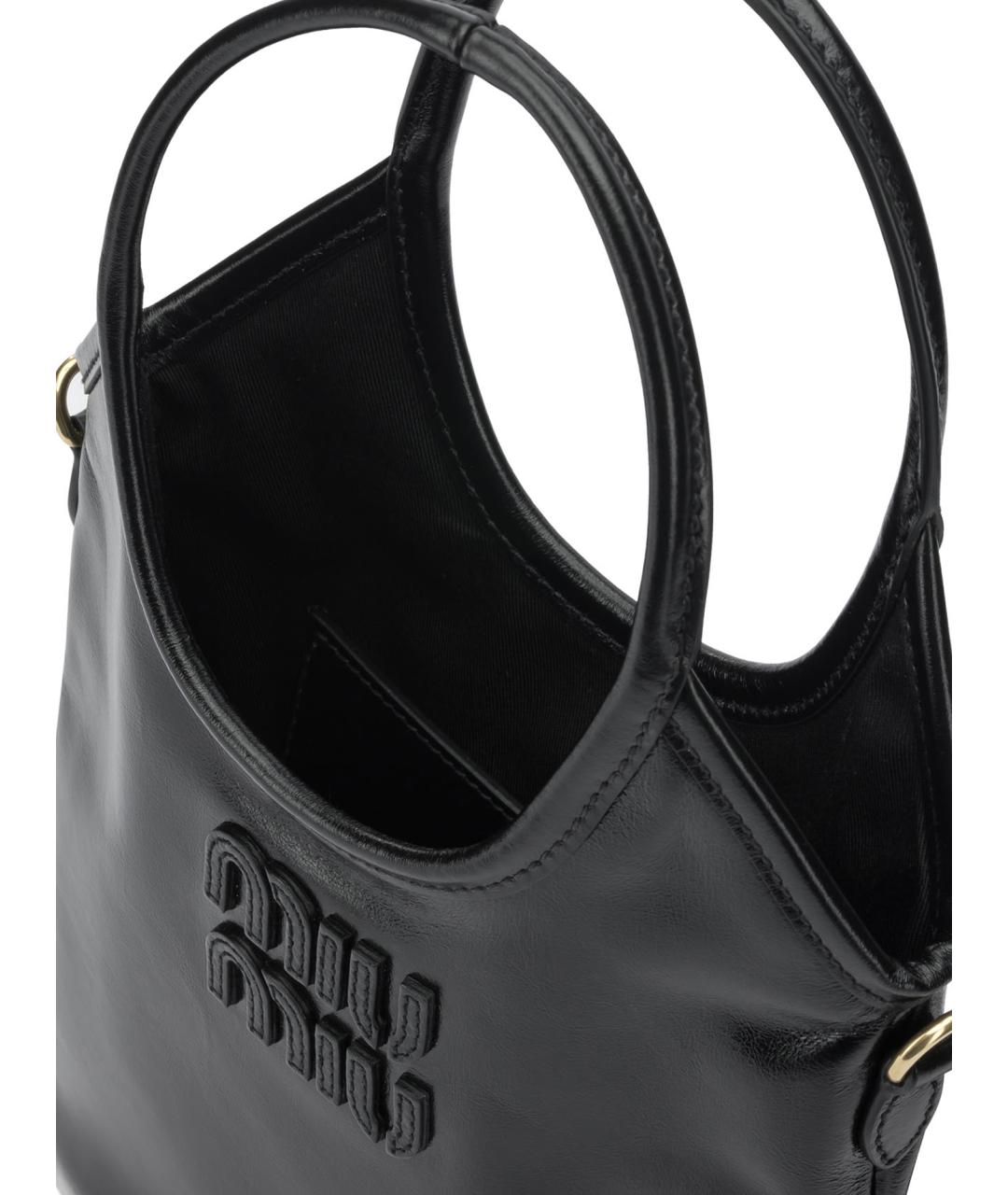 MIU MIU Черная кожаная сумка через плечо, фото 5