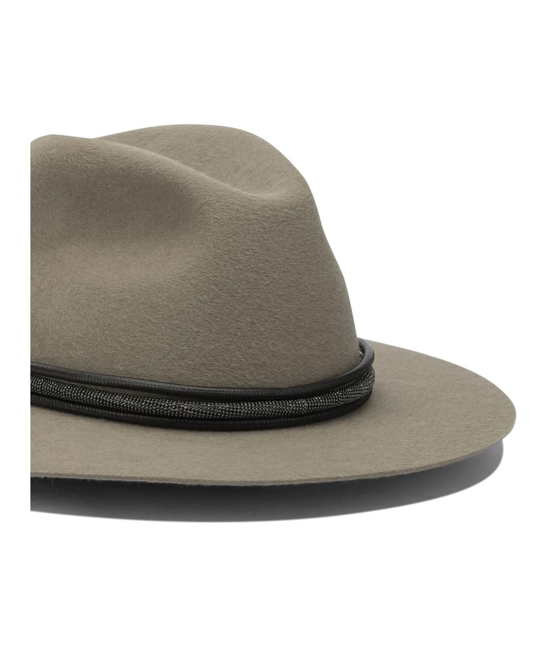 BRUNELLO CUCINELLI Серая шерстяная шляпа, фото 4