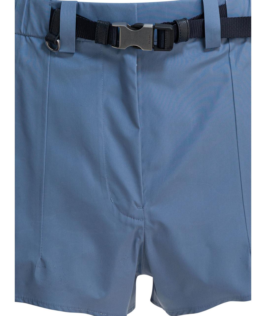 PRADA Голубые полиамидовые шорты, фото 3