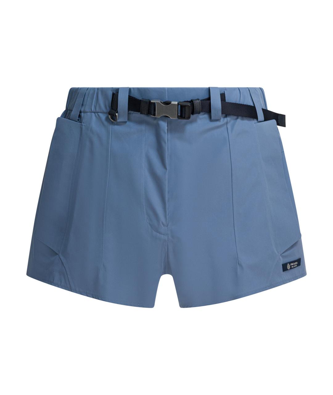 PRADA Голубые полиамидовые шорты, фото 1