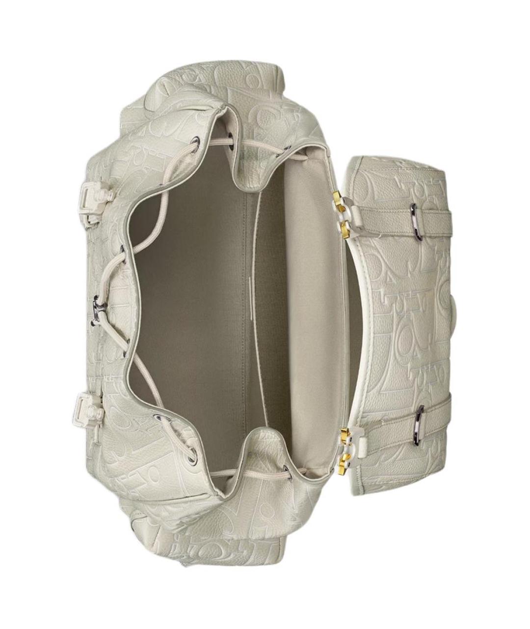 CHRISTIAN DIOR Бежевый кожаный рюкзак, фото 4