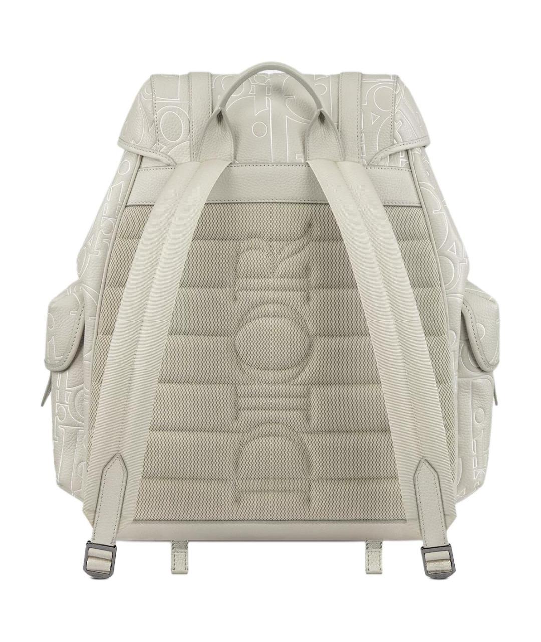 CHRISTIAN DIOR Бежевый кожаный рюкзак, фото 3