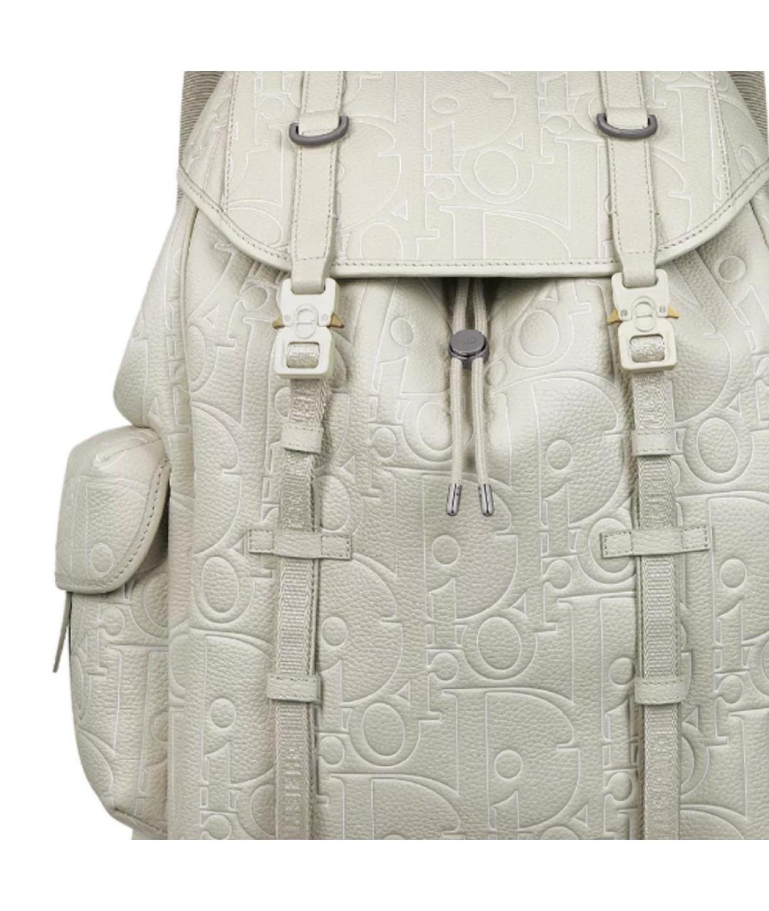 CHRISTIAN DIOR Бежевый кожаный рюкзак, фото 5