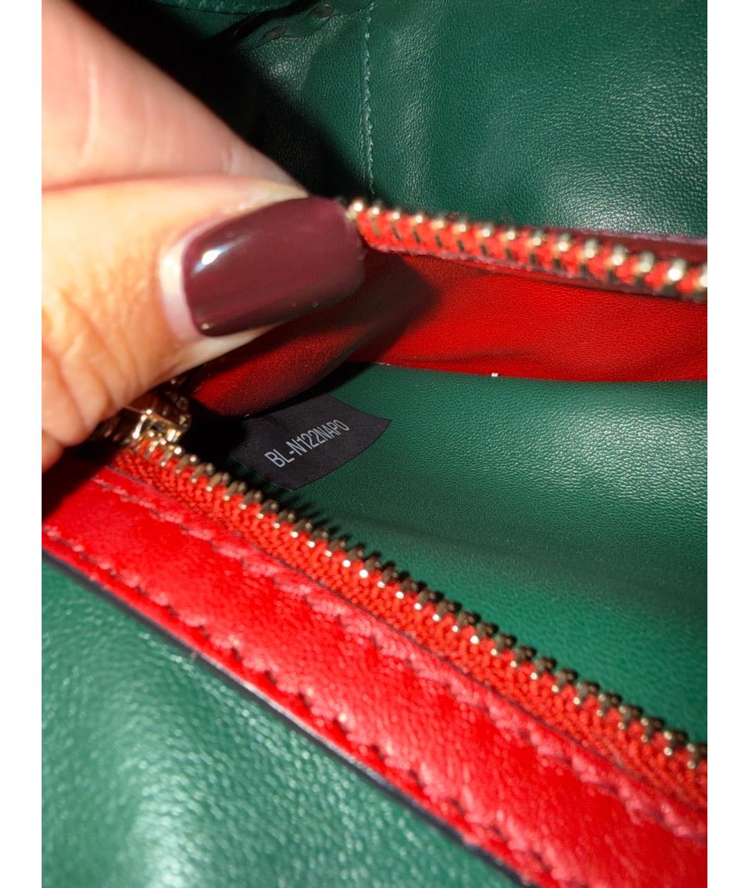 VALENTINO Зеленая кожаная сумка через плечо, фото 6
