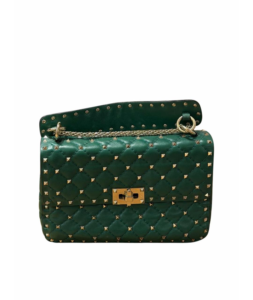 VALENTINO Зеленая кожаная сумка через плечо, фото 1
