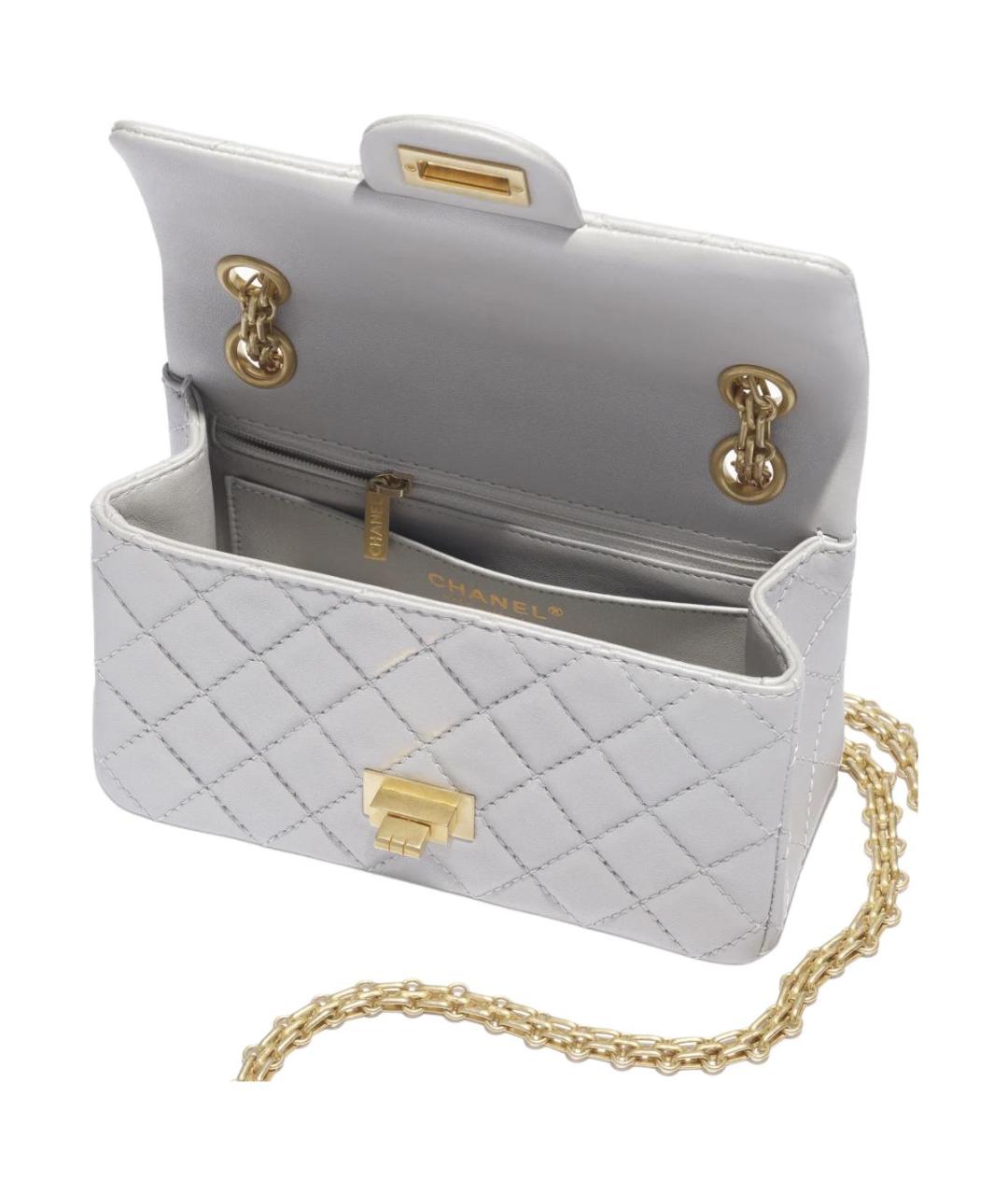 CHANEL Серебряная кожаная сумка через плечо, фото 4