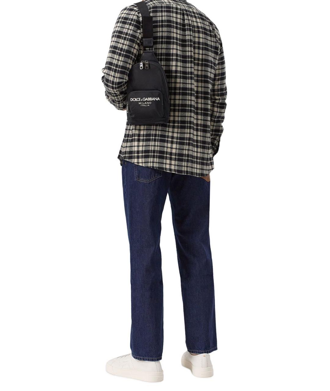 DOLCE&GABBANA Черная тканевая сумка на плечо, фото 2