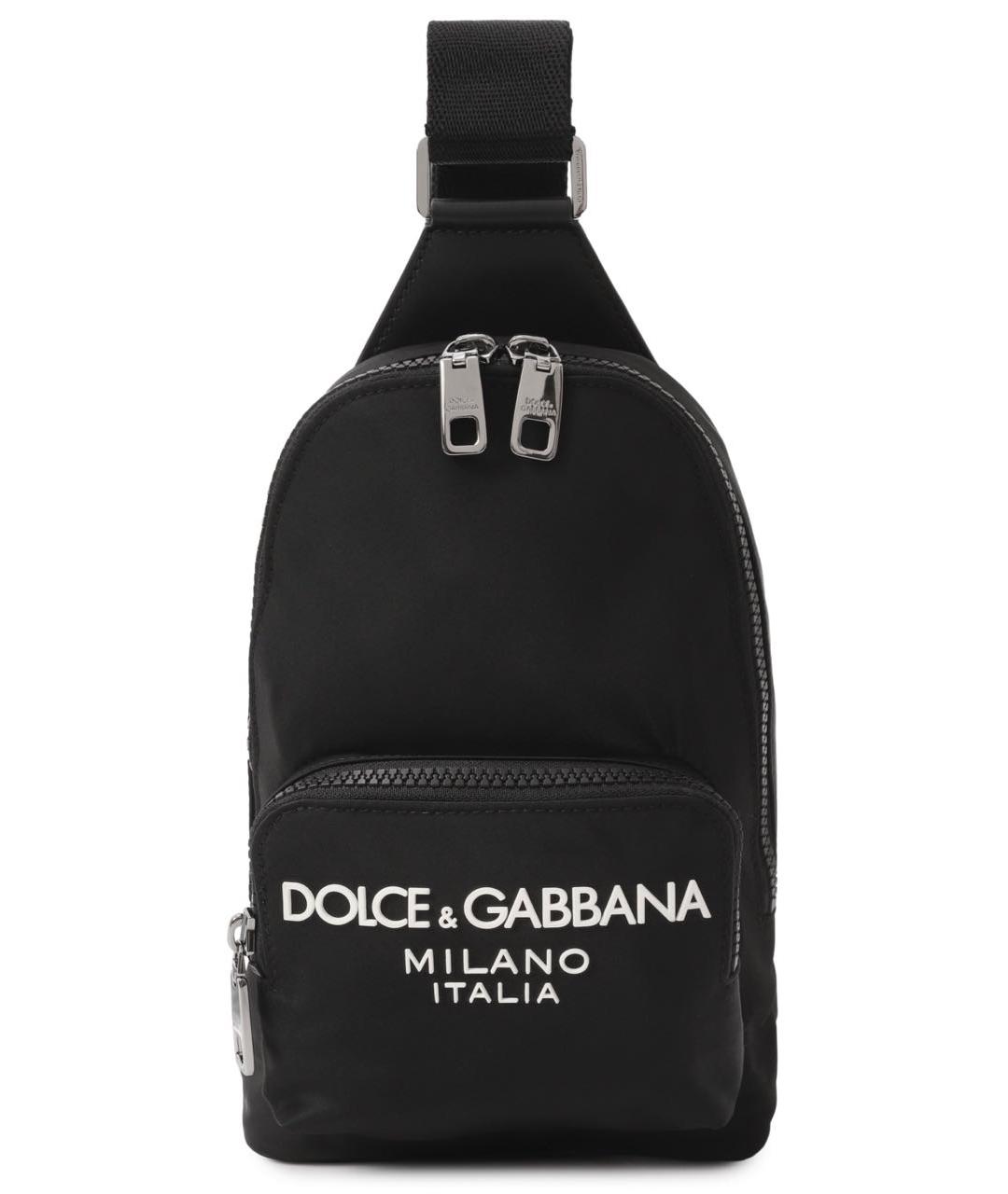 DOLCE&GABBANA Черная тканевая сумка на плечо, фото 8