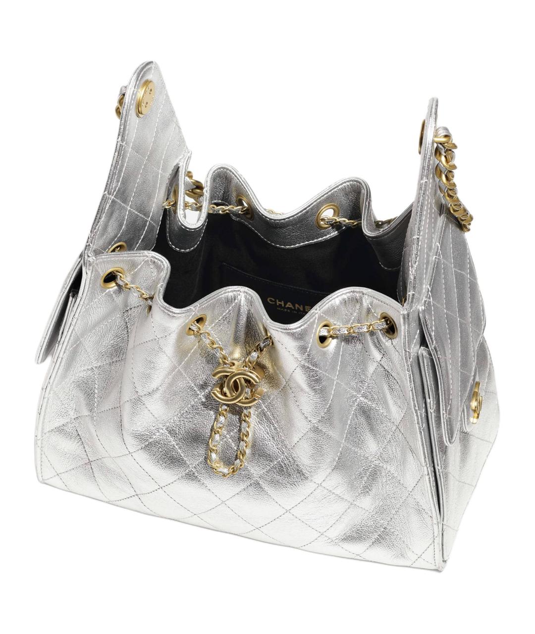 CHANEL Серебряная сумка через плечо, фото 3