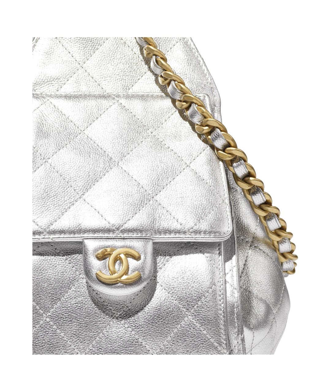CHANEL Серебряная сумка через плечо, фото 4