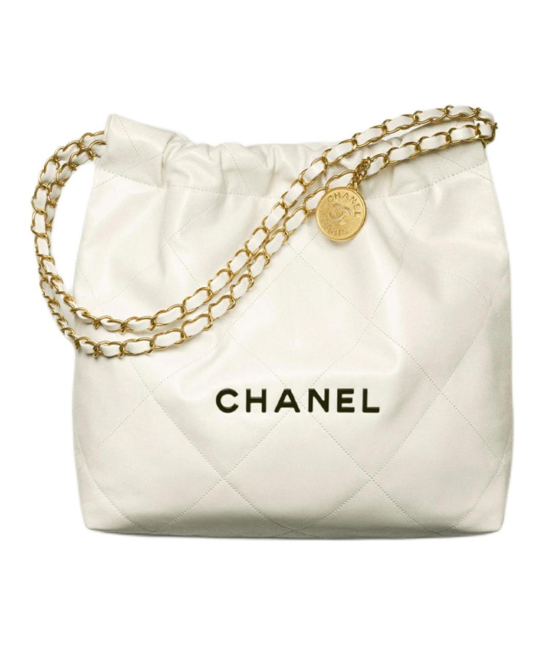 CHANEL Белая кожаная сумка через плечо, фото 2