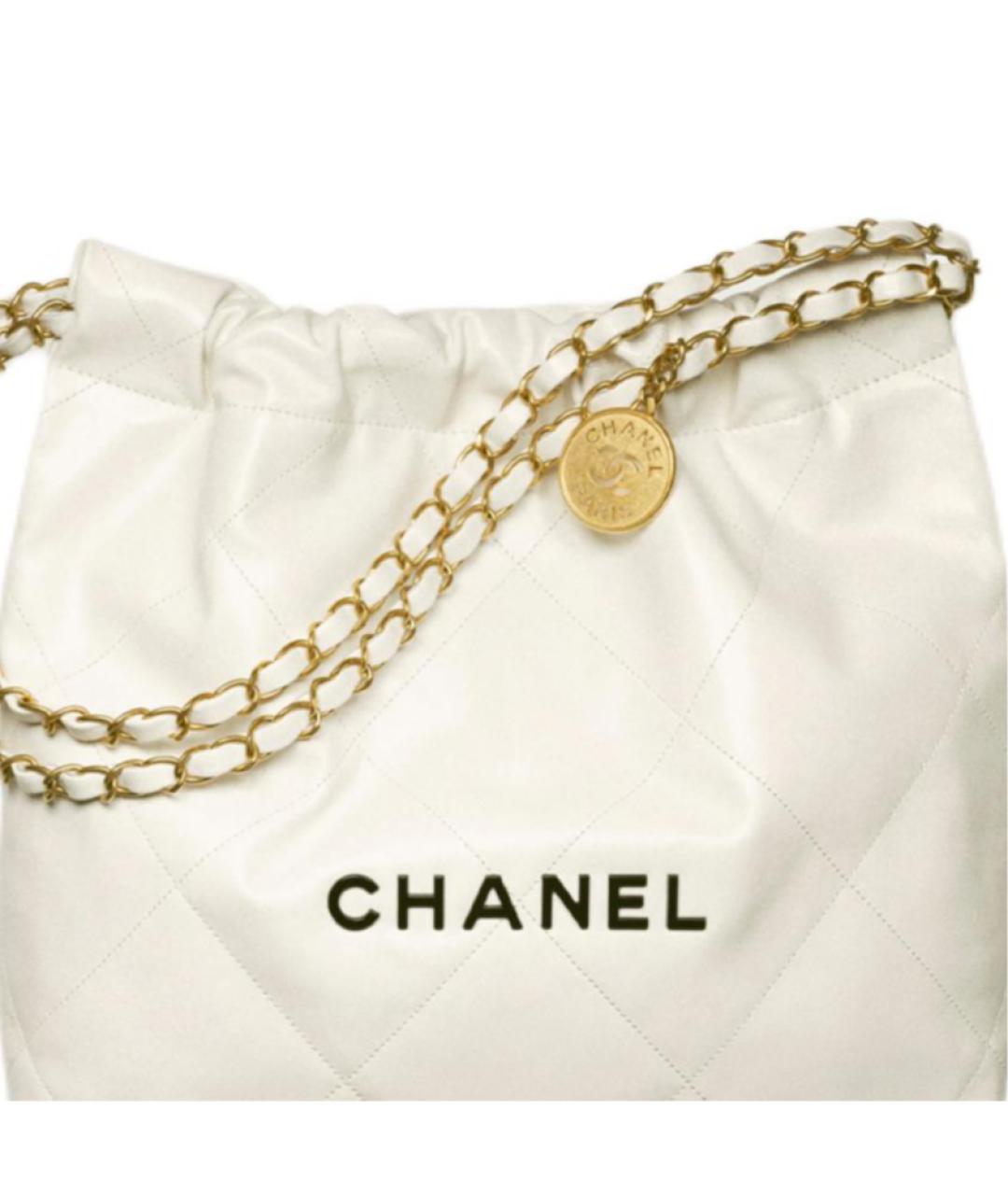 CHANEL Белая кожаная сумка через плечо, фото 4