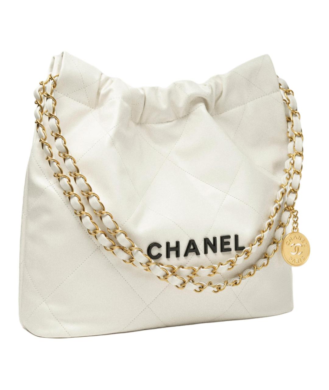 CHANEL Белая кожаная сумка через плечо, фото 3
