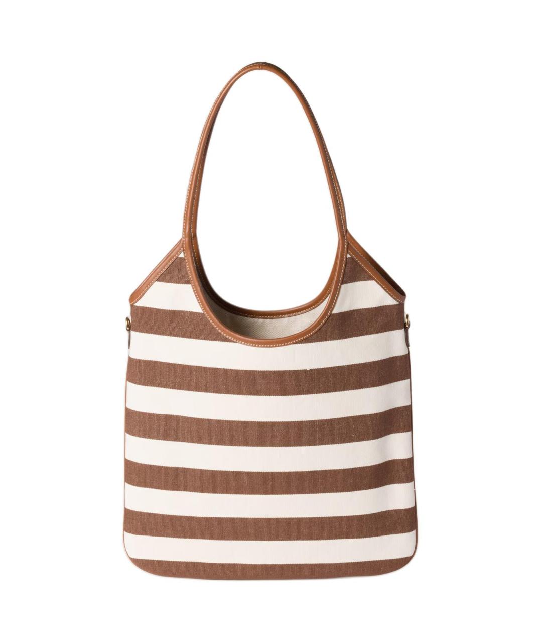 MIU MIU Бежевая тканевая сумка через плечо, фото 2