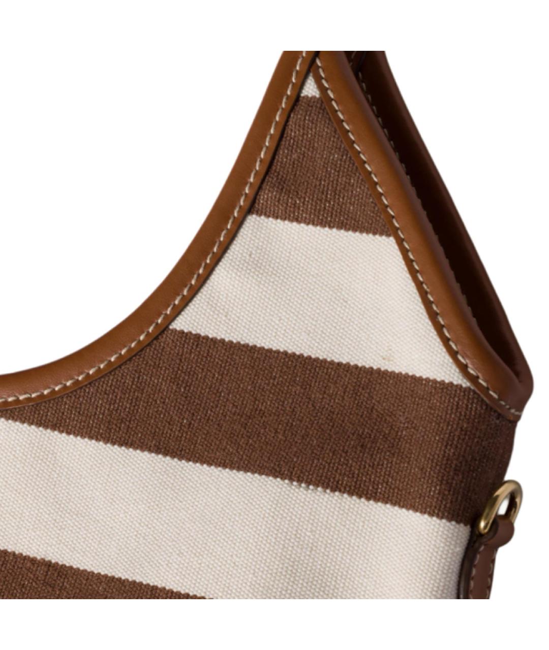 MIU MIU Бежевая тканевая сумка через плечо, фото 4